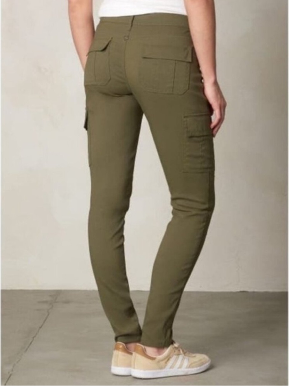 prAna Meme Pant Skinny Cargo Hiking Pants Green Sz 2 - Picture 2 of 15